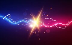 Vector,Illustration,Abstract,Electric,Lightning.,Concept,For,Battle,,Confrontation,Or