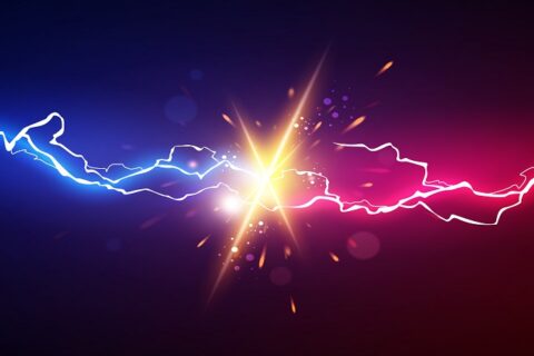 Vector,Illustration,Abstract,Electric,Lightning.,Concept,For,Battle,,Confrontation,Or
