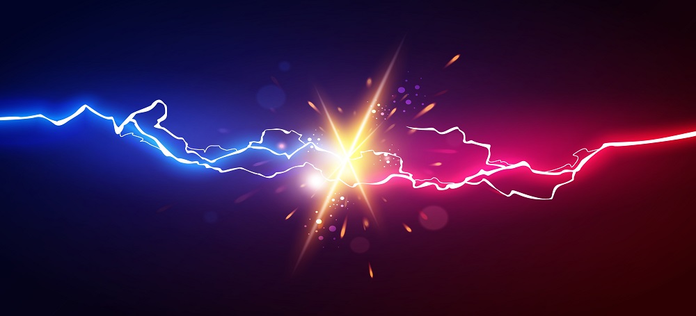 Vector,Illustration,Abstract,Electric,Lightning.,Concept,For,Battle,,Confrontation,Or